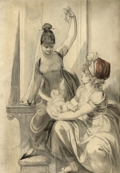 Mor og hennes familie på landet, 1806-1807 av Johann Heinrich Füssli