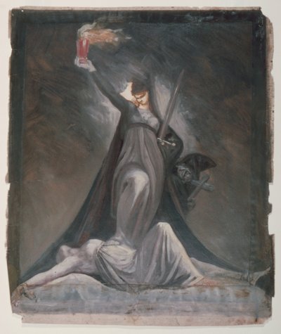 Studie for inkvisisjon, illustrasjon til Columbiad av Johann Heinrich Füssli