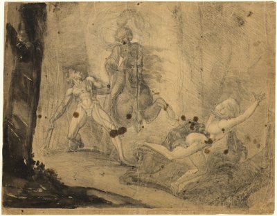 Theodore møter i skogen spekteret til sin forfader Guido Cavalcanti, jager med mastiffer sin tidligere foraktfulle elskerinne av Johann Heinrich Füssli