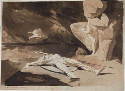 Thetis sørger over Akilles kropp av Johann Heinrich Füssli
