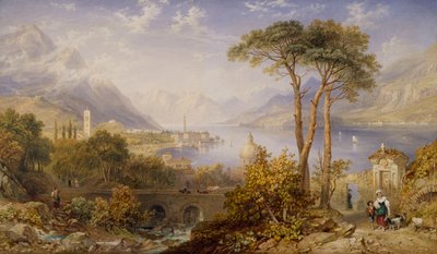 Comosjøen (akvarell på papir) av Henry Gastineau