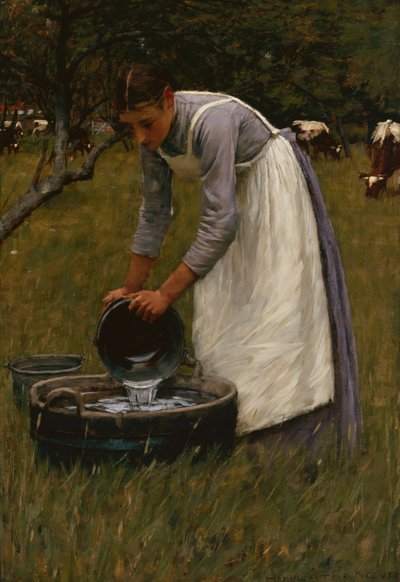 Vanning av kuene (olje på lerret) av Henry Herbert La Thangue