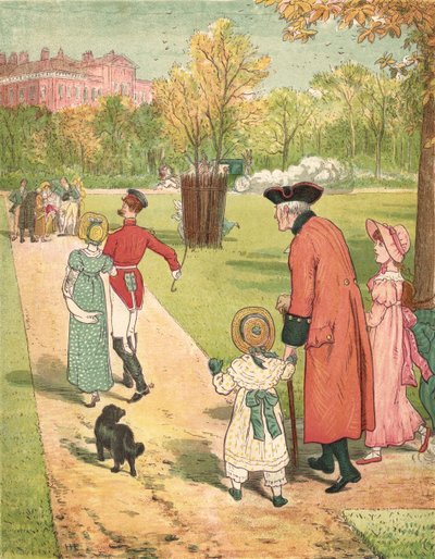 Løper for å se prinsessen (farge litho) av Henry Hetherington Emmerson