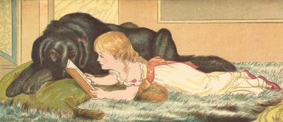 Prinsessen og hennes verge (farge litho) av Henry Hetherington Emmerson