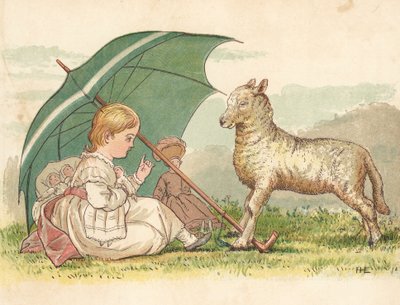 Prinsessen og lammet (farge litho) av Henry Hetherington Emmerson