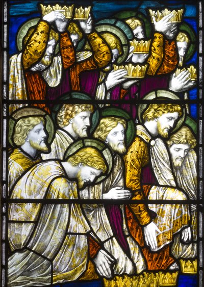 Adoration of The Lamb, 1884 (farget glass) av Henry Holiday
