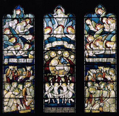 Adoration of The Lamb, 1884 (farget glass) av Henry Holiday
