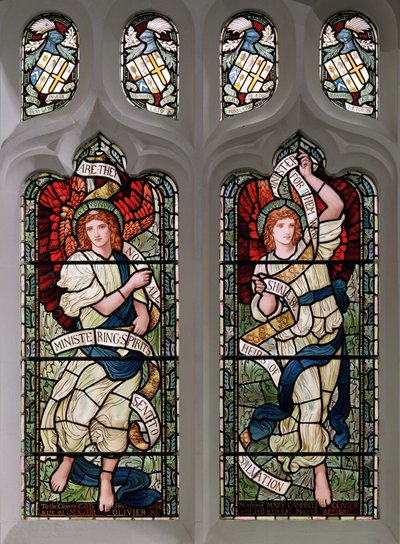Grasmere, St Oswald, James Powell & Sons, Henry Holiday, Ministering Angels, 1893 av Henry Holiday
