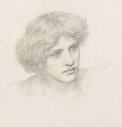 Head of a Man, muligens Gaetano Meo (blyant) av Henry Holiday