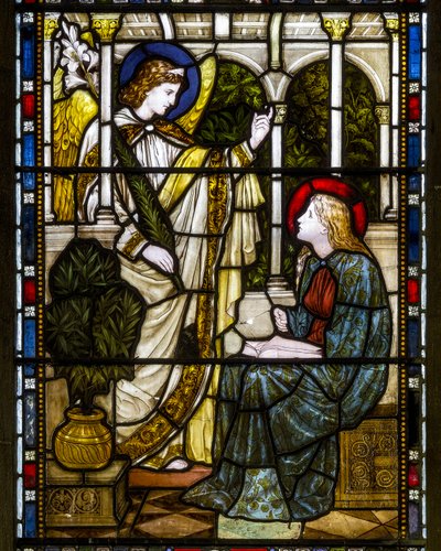 Kirkstall, St Stephen, Heaton Butler & Bayne, Henry Holiday, The Annunciation, ca. 1870 av Henry Holiday