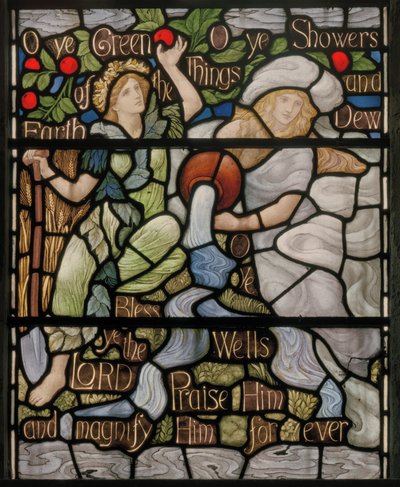 O Ye Green Things, Benedicite Vindudetalj, ca. 1895 (farget glass) av Henry Holiday