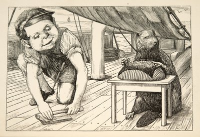 The Beaver fortsatte å se motsatt vei», fra The Hunting of the Snark, an Agony in Eight Fits, av Lewis Carroll, pub. 1876 av Henry Holiday