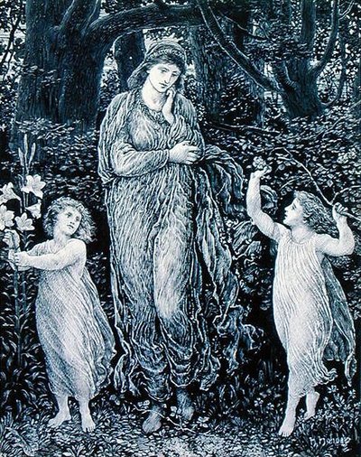 The Bonnie Bairns (penn og blekk på papir) av Henry Holiday