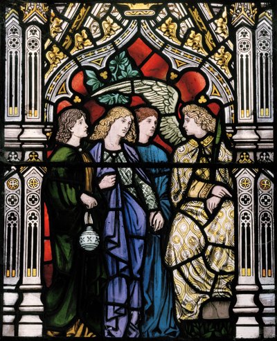 The Three Marys and an Angel, 1865 (farget glass) av Henry Holiday
