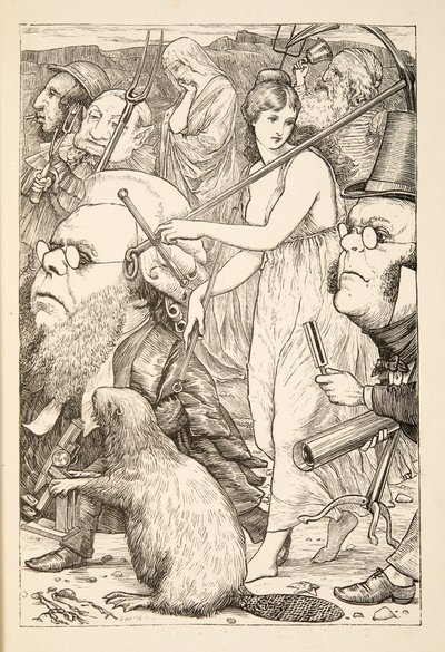 Å forfølge det med gafler og håp», fra The Hunting of the Snark, an Agony in Eight Fits, av Lewis Carroll, pub. 1876 av Henry Holiday