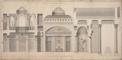 Carlton House, Pall Mall, London: Seksjon av Portico, Hall and Tribune av Henry Holland