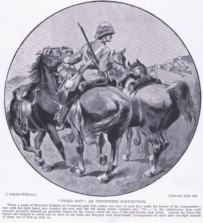 Tredjemann en avdekket distinksjon, fra After Pretoria: The Guerilla War utgitt av Harmsworth Brothers Limited, 1901 av Henry Inglis Jodrel Sheldon Williams