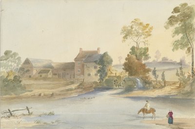 Seisdon Mill: vannfargemaleri, nd [1844] av Henry James Noyes