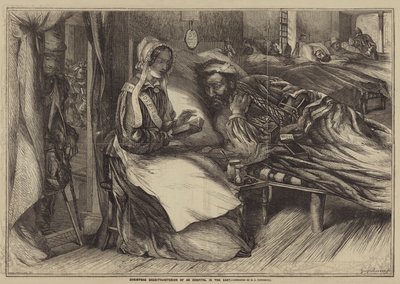 Christmas Charity, interiøret til et sykehus i øst av Henry James Townsend