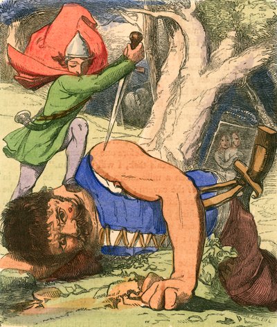 Jack dreper en kjempe med skarphetssverdet sitt av Henry James Townsend