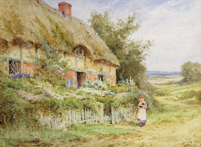 The Pet Rabbit (olje på lerret) av Henry John Sylvester Stannard