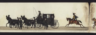En del av panoramautsikten over hele begravelsesprosesjonen til Arthur, hertugen av Wellington (farget akvatint) av Henry Jr and Sala Alken