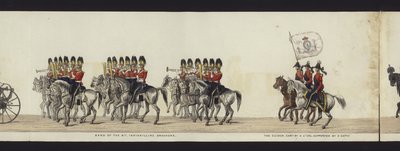 En del av panoramautsikten over hele begravelsesprosesjonen til Arthur, hertugen av Wellington (farget akvatint) av Henry Jr and Sala Alken