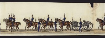 En del av panoramautsikten over hele begravelsesprosesjonen til Arthur, hertugen av Wellington (farget akvatint) av Henry Jr and Sala Alken