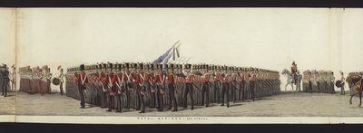 En del av panoramautsikten over hele begravelsesprosesjonen til Arthur, hertugen av Wellington (farget akvatint) av Henry Jr and Sala Alken
