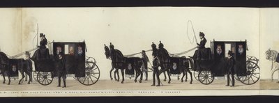 En del av panoramautsikten over hele begravelsesprosesjonen til Arthur, hertugen av Wellington (farget akvatint) av Henry Jr and Sala George Augustus Alken