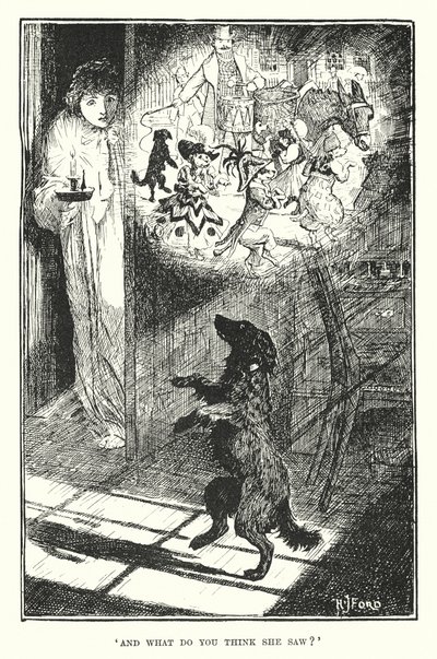 «Og hva tror du hun så» (gravering) av Henry Justice Ford