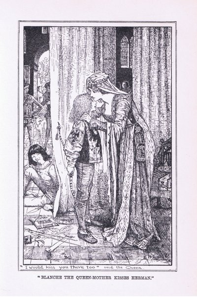 Blanche, dronningemoren kysser Herman, 1912 av Henry Justice Ford
