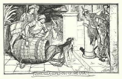 Cannetella kommer ut av fatet (gravering) av Henry Justice Ford