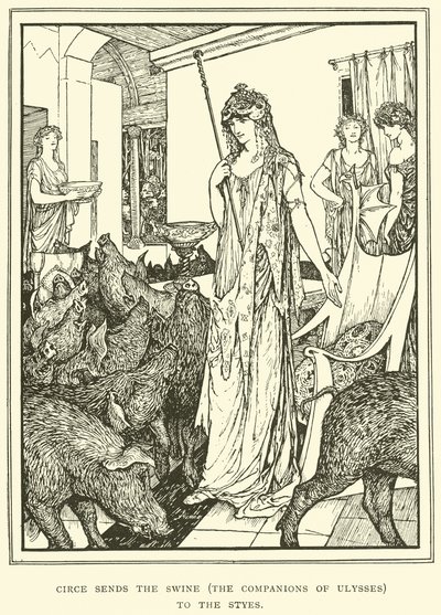 Circe sender Swine (The Companions of Ulysses) til Styes av Henry Justice Ford