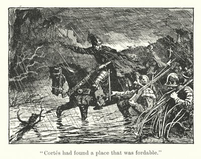 «Cortés hadde funnet et sted som var overkommelig» (gravering) av Henry Justice Ford