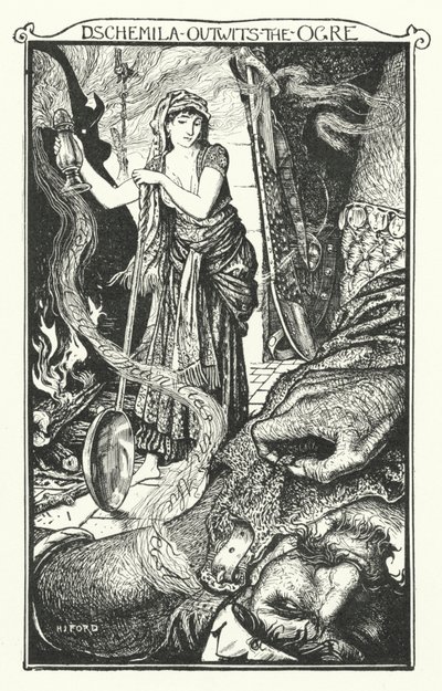 Dschemila outwits the Ogre (gravering) av Henry Justice Ford