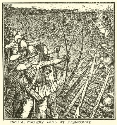 Engelsk bueskyting vinner på Agincourt av Henry Justice Ford
