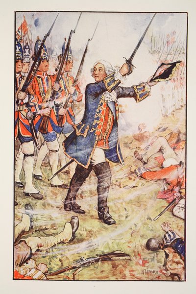 George II på Dettingen, 1743, illustrasjon fra 