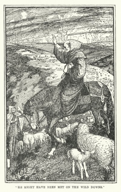 "Han kan ha blitt møtt på de ville nedturene" (litho) av Henry Justice Ford