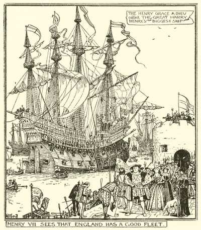 Henry VIII ser at England har en god flåte av Henry Justice Ford