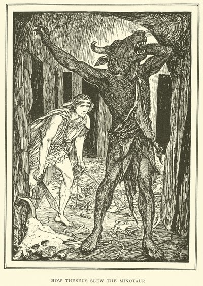 Hvordan Theseus drepte Minotauren av Henry Justice Ford