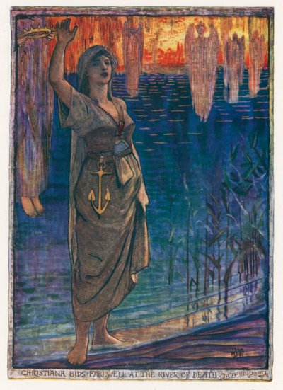 Illustrasjon til Pilegrimsreisen av John Bunyan (fargelitografi) av Henry Justice Ford