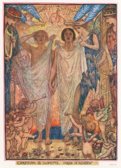 Illustrasjon til Pilegrimsreisen av John Bunyan (fargelitografi) av Henry Justice Ford