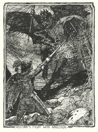 Illustrasjon til Pilegrimsreisen av John Bunyan (lito) av Henry Justice Ford