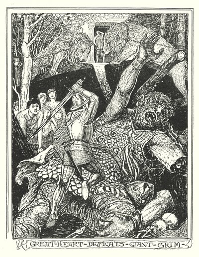 Illustrasjon til Pilegrimsreisen av John Bunyan (lito) av Henry Justice Ford