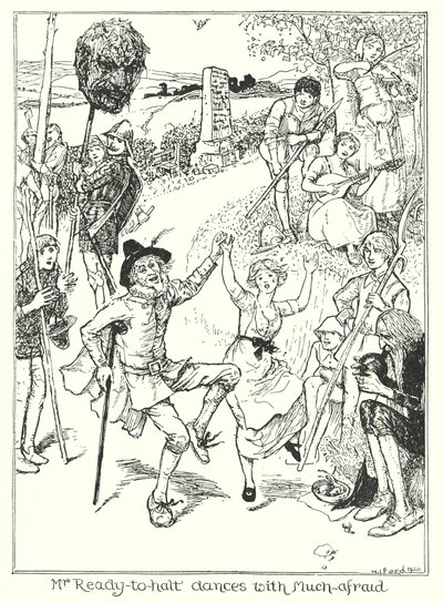 Illustrasjon til Pilegrimsreisen av John Bunyan (lito) av Henry Justice Ford