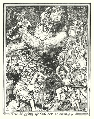 Illustrasjon til Pilegrimsreisen av John Bunyan (lito) av Henry Justice Ford