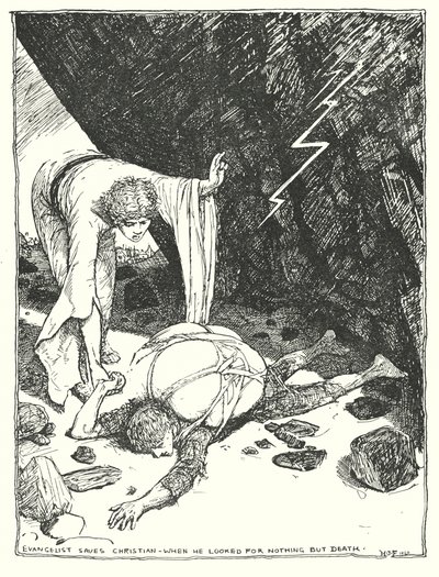 Illustrasjon til Pilegrimsreisen av John Bunyan (lito) av Henry Justice Ford