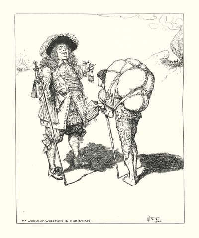 Illustrasjon til Pilegrimsreisen av John Bunyan (lito) av Henry Justice Ford