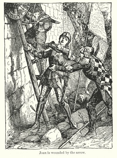 Joan blir såret av pilen (lito) av Henry Justice Ford